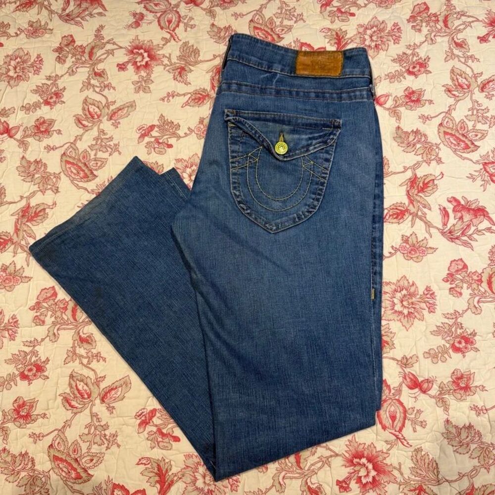 Y2K Early 2000s True Religion Light Wash flare